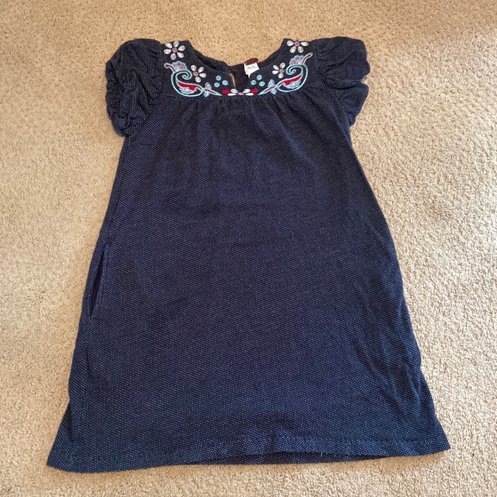 Tea Collection Blue Dot Paisley Embroidered Dress size 7